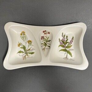 Poole Pottery Divided Serving Dish England Country Lane Trinket Flowers Roots